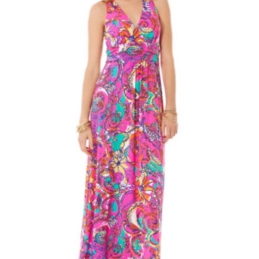 EUC Lilly Pulitzer Parrish Halter Maxi Dress Small
